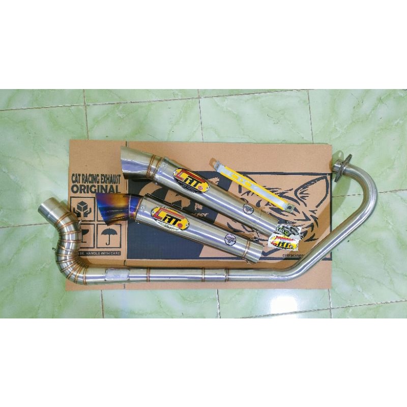 termurah knalpot cat racing kanan kobra semi staindlis slincer diamond untuk vixion new vixion old v