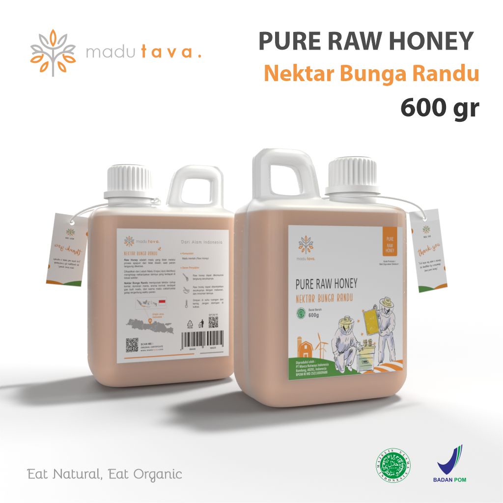 Madu Murni Asli Tava Nektar Randu 600gr Grade A 100% Alami Pure Natural Raw Honey