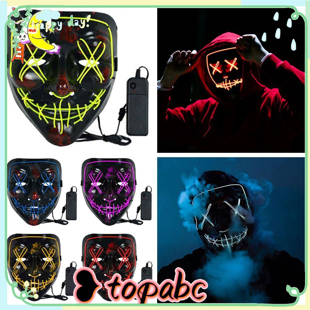 Top Halloween protectionFashion Cosplay Props Gaun Halloween Topeng Lampu LED