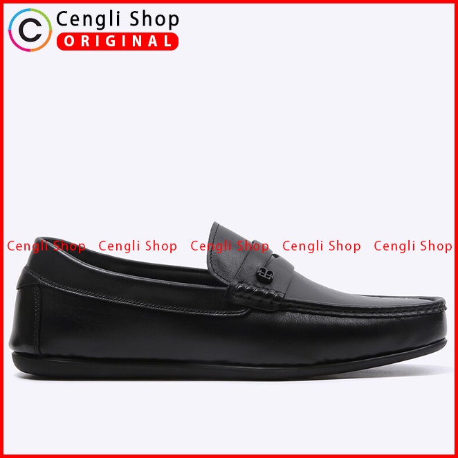 SEPATU LOAFER EVERBEST PRIA ORIGINAL PANSUS KULIT BRANDED HITAM EM04