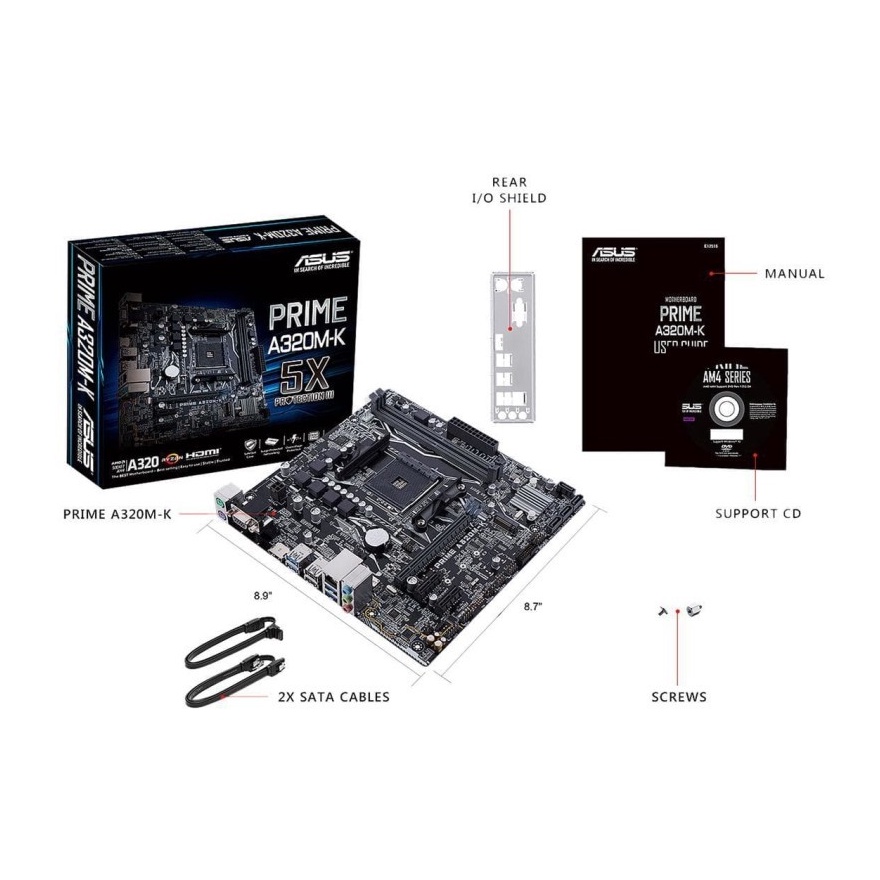 Motherboard Asus PRIME A320M-K (AM4, AMD Promontory A320, DDR4)