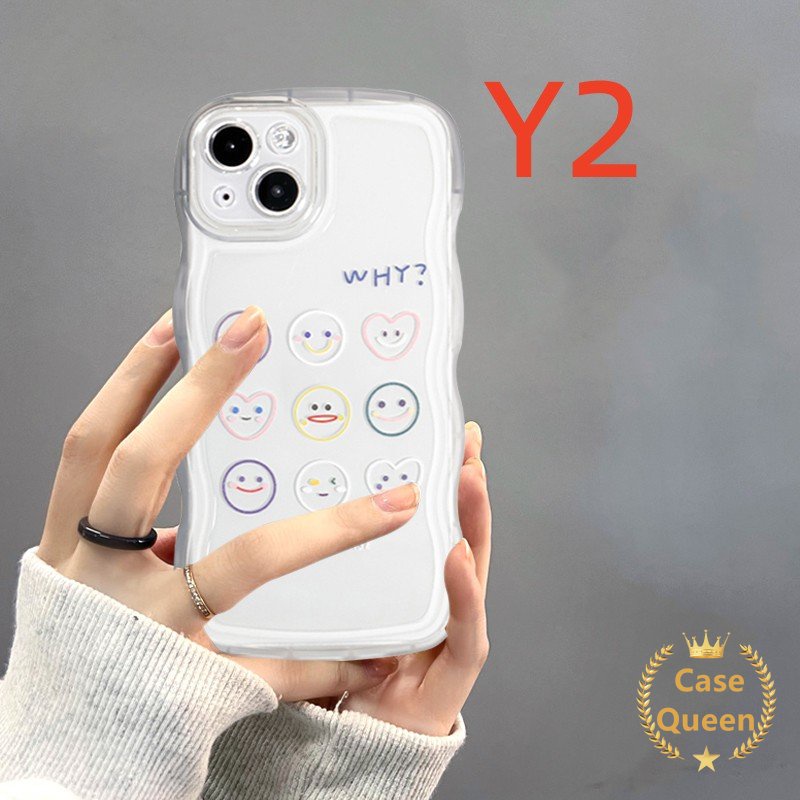 Case Smiley Lucu Realme C53 10 C35 C12 C33 C30 C25 C25Y C21Y C15 8 9i 8i 8Pro 9 C11 C25s 9Pro+C3 5i 7i 6i 5 7 C1 C20 C20A Kartun Ekspresi Lucu Lembut TPU Wavy Edge Couple Case