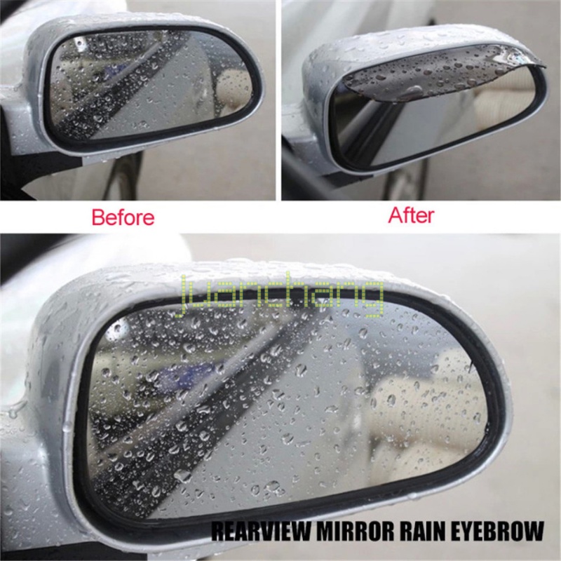 2pcs Baru Universal Fleksibel PVC Kaca Spion Hujan Alis PVC Auto Mirror Rain Shield Shade Cover Pelindung Shade Rainproof Blades Mobil Back Mirror Penutup Hujan Alis Aksesoris Mobil