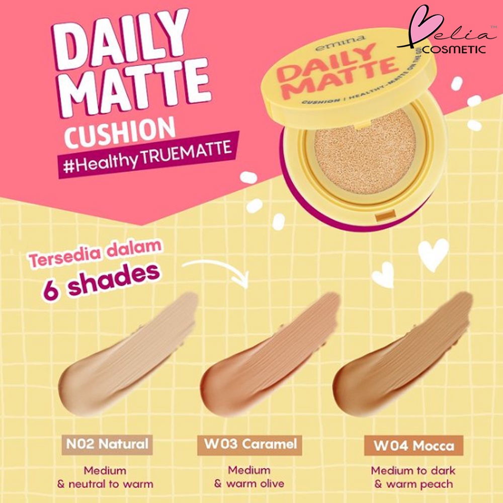 ❤ BELIA ❤ EMINA Daily Matte Cushion 15g | Cushion SPF 25 PA++ | Oil Control Agent | BB Cream | Bedak  | Foundation | BPOM