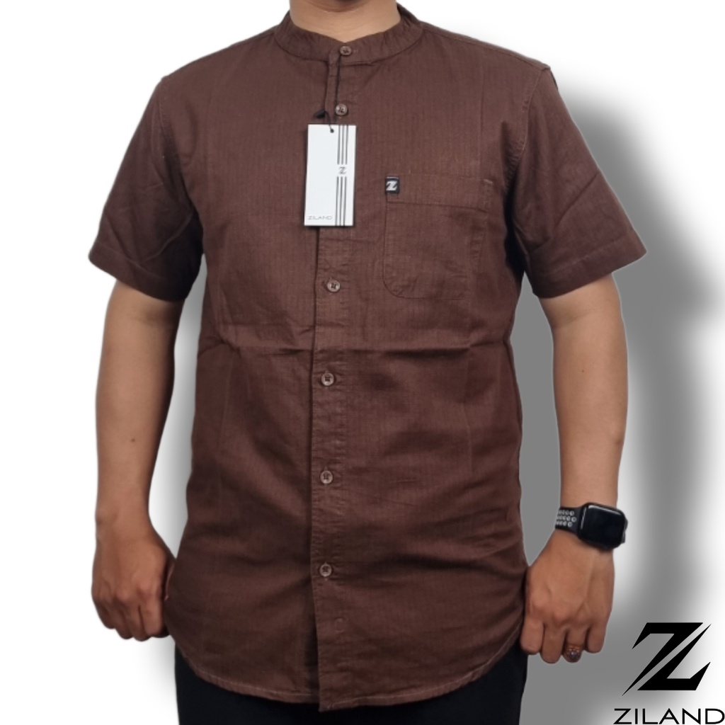 Kemko Dewasa ZILAND Kemeja Koko Pria Lengan Pendek Polos Katun Sigaret Premium Ada Ukuran Jumbo High Quality