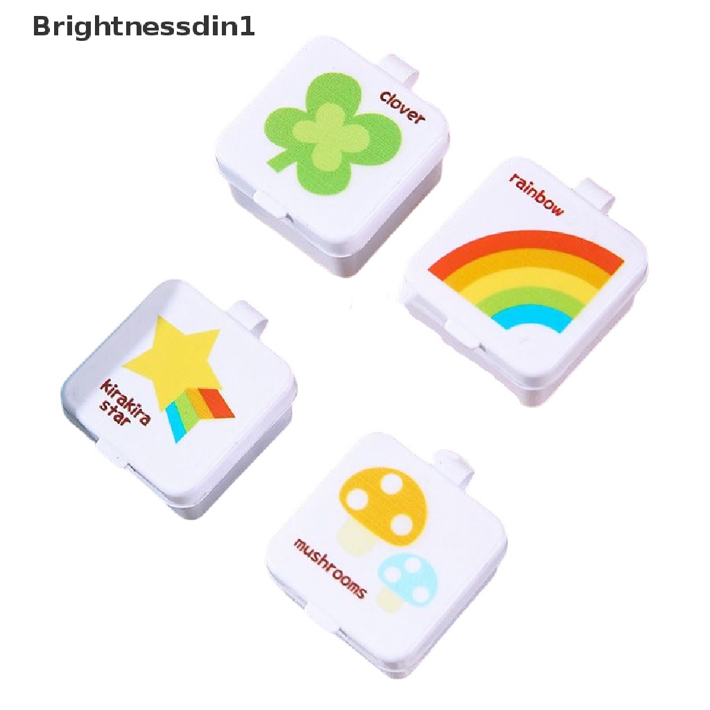 [Brightnessdin1] 1/4pcs Botol Saus Mini Persegi Portable Bento Sub-Botol Kotak Saus Plastik Butik