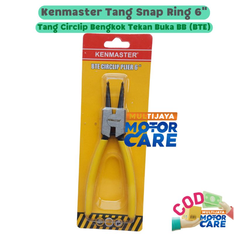 Kenmaster Tang Snap Ring 6&quot; - Tang Circlip Bengkok Tekan Buka BB (BTE)