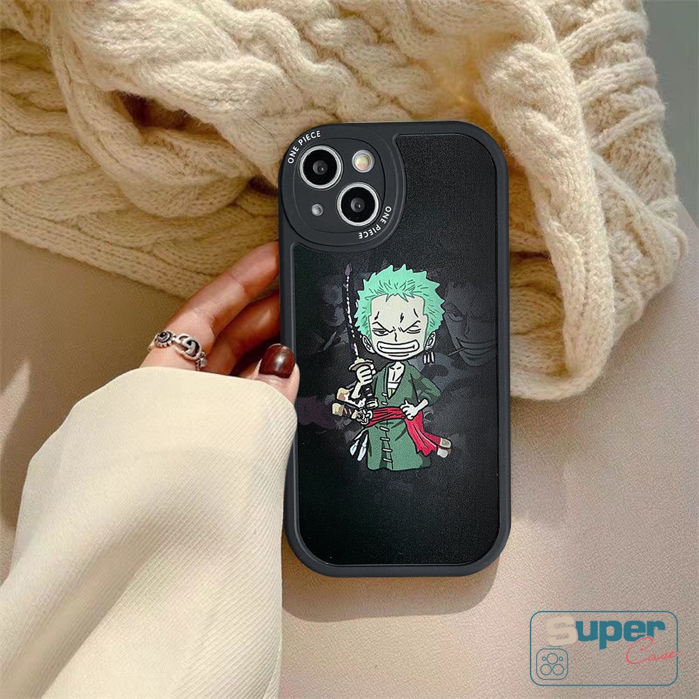 Case Kartun One Piece Kompatibel Untuk IPhone 6s 8 6 7 Plus 11 Pro MAX XR 14 13 12 Pro Max14 Plus X XS MAX Se2020 Luffy Zoro Lucu Shockproof Soft Tpu Phone Cover