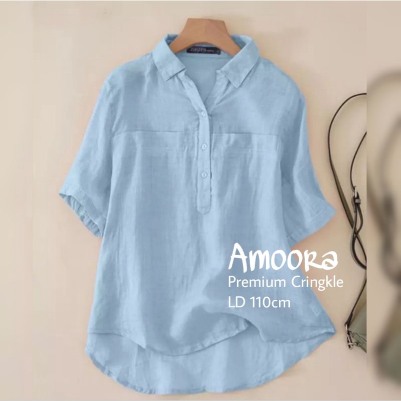 Amoora PREMIUM AIRFLOW CRINCLE-BLOUSE KOREA WANITA SIZE XL