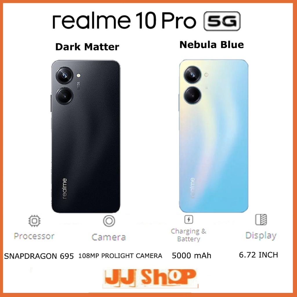 realme 10 Pro 5G 8GB+8GB*|256GB |128GB (120Hz Boundless Display | 108MP ProLight Camera | Snapdragon 695 5G Chipset | 5000mAh Battery Garansi Resmi