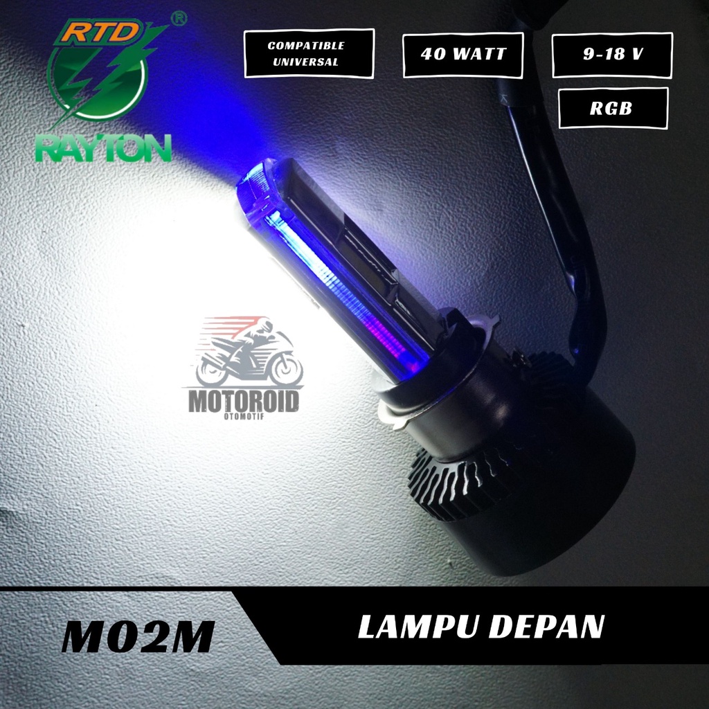 LAMPU DEPAN RAYTON Led Otomotif M02M Rgb REMOT VIA HANDPHONE Original Lampu