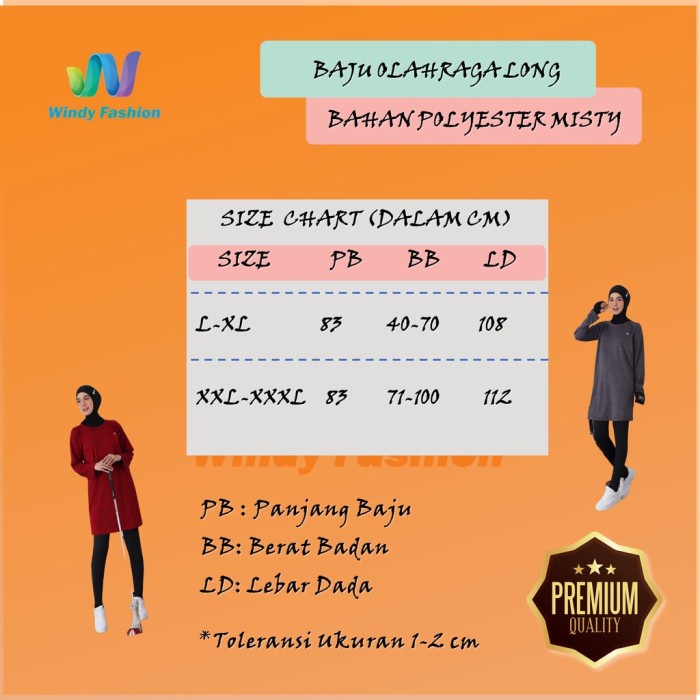 BAJU OLAHRAGA WANITA MUSLIM JUMBO / KAOS OLAHRAGA MUSLIMAH PANJANG