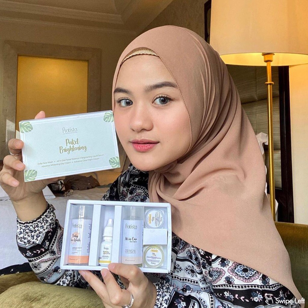 Paket Skincare Pencerah Wajah Pratista Trial Set Brightening Series Penghilang Flek Wajah Mini Skincare Traveling Pratista Ori