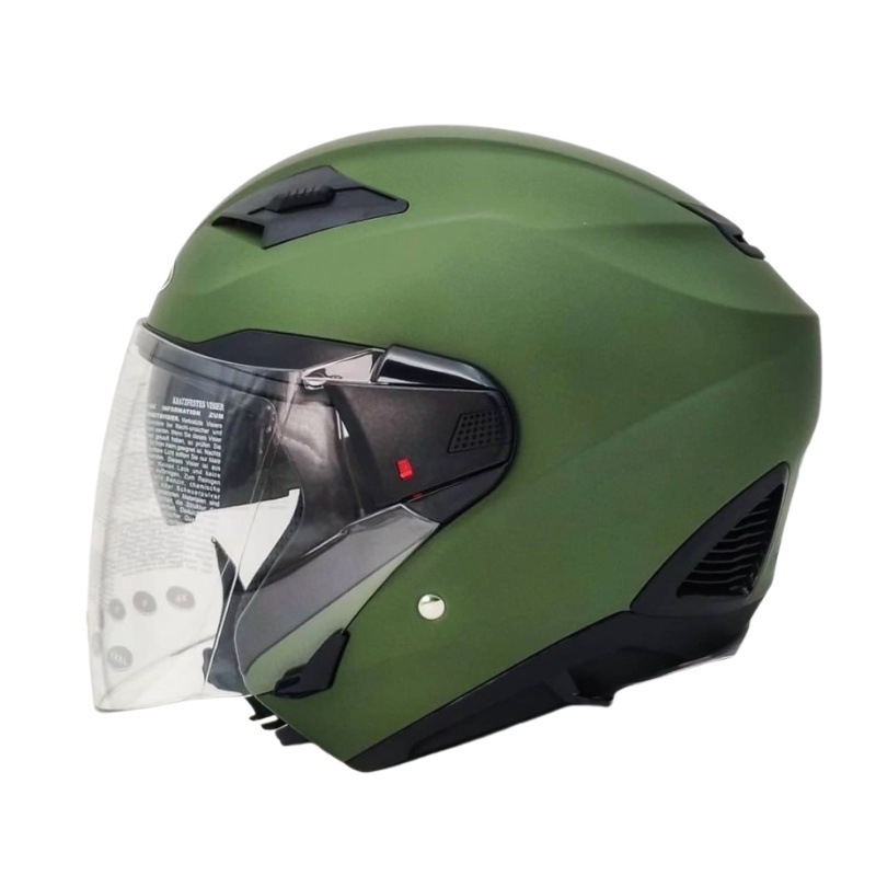 Helm Zeus ZS611 Solid Green Doff | Zeus ZS 611 Double Visor