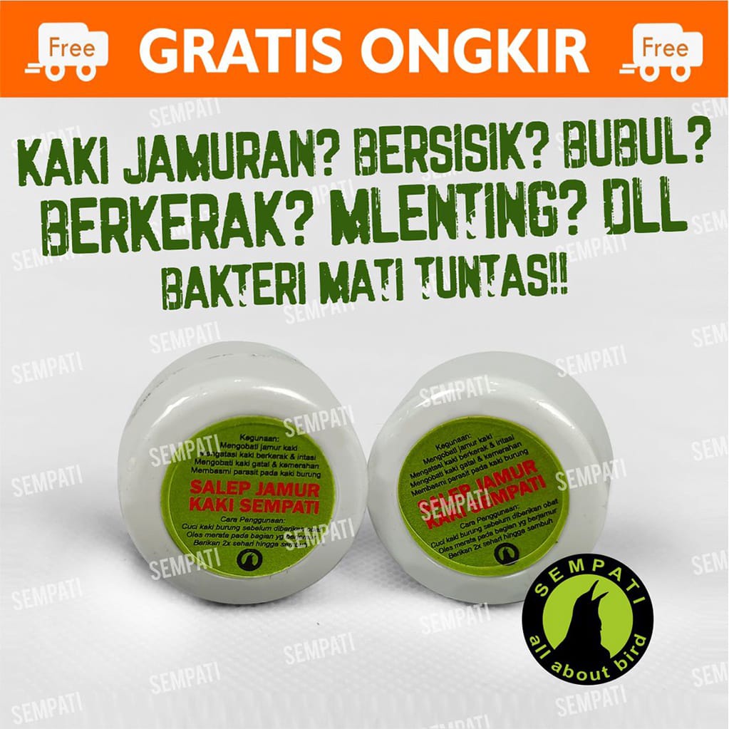 SALEP JAMUR KAKI BURUNG SEMPATI OBAT OLES KAKI BENGKAK KERAK LUKA BERSISIK BUBUL MURAI KACER DLL