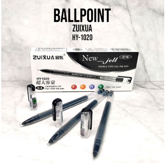 

(12pc) PULPEN GEL ZUIXUA / PEN GEL HITAM / BALLPOINT NEW JELL JARUM TIP 0.4mm
