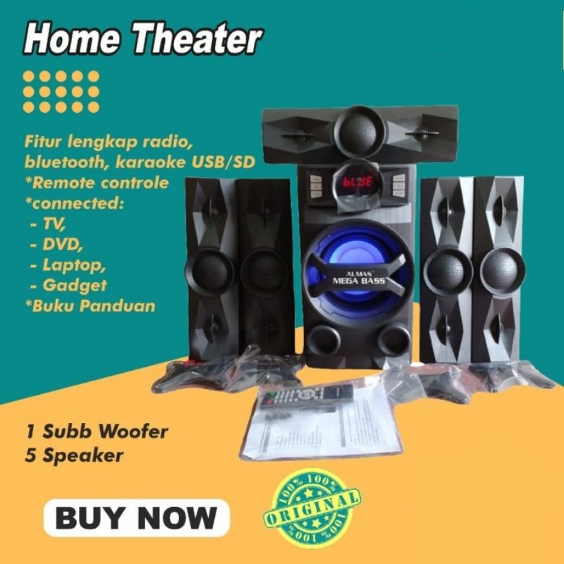 TERMURAH HOME THEATER 5.1 SMART ORIGINAL SNI (BONUS DOMPET KULIT PRIA)