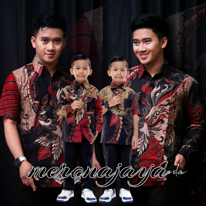 TERBARU Couple sweet || couple batik ayah dan anak cowok BATIK KUYANG MERAH