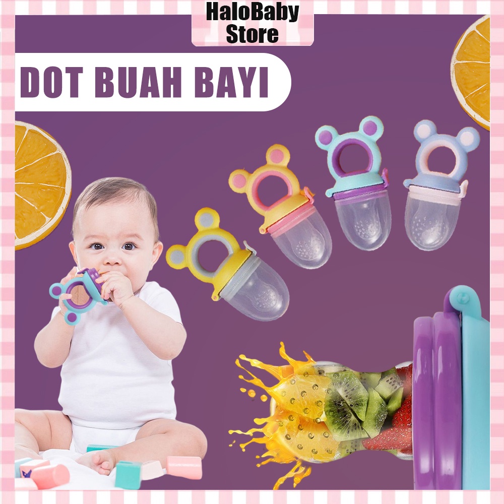 Halo Baby empeng buah bayi/dot bayi /Food Feeder Dot Buah Bayi Motif Lucu