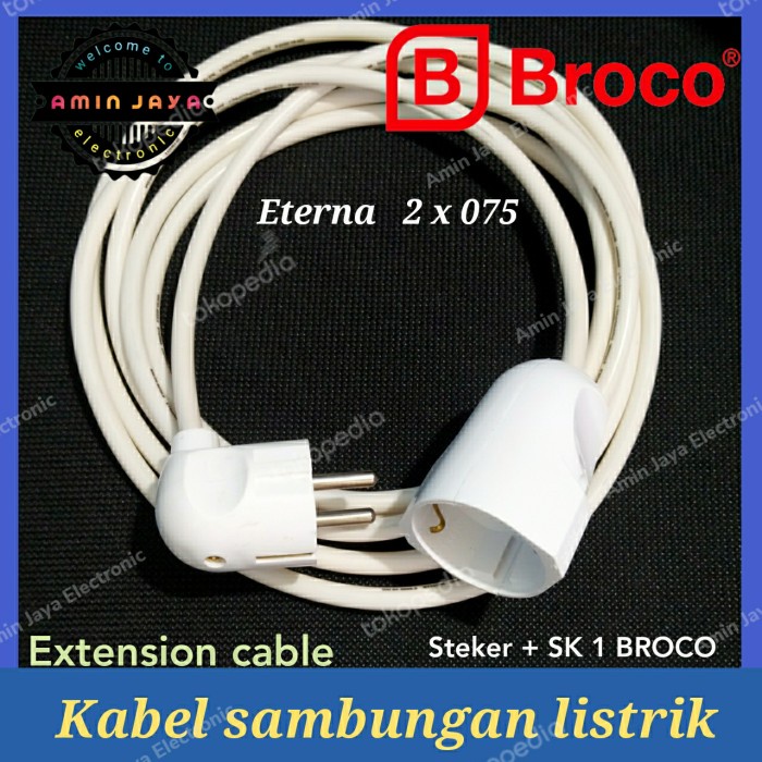 Extension Kabel Listrik/Kabel Sambungan Listrik Sni Eterna + Broco