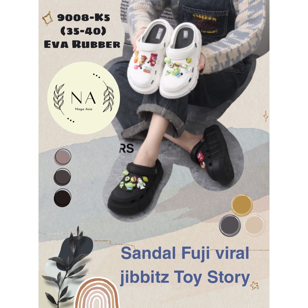 Sandal baim fuji wanita dewasa terkini motif jibbit  toy story import 9008-K8L-K6L-K5L (35-40)sandal baim wanita terbaru