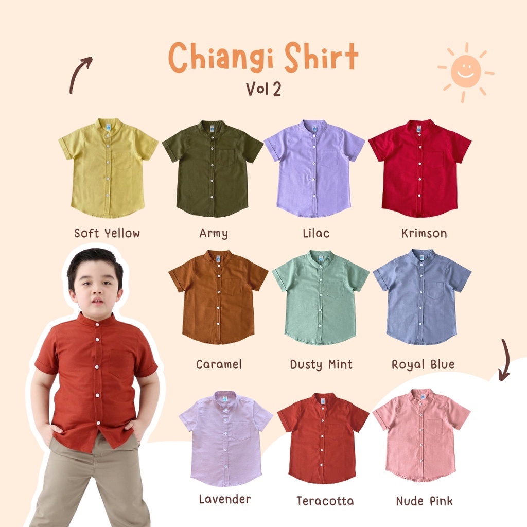 Yobebee Kemeja Linen Anak Laki Laki Tangan Pendek Usia 2 3 4 5 6 Tahun Baju Atasan Kids Polos Model Casual Formal Baju Koko Muslim Chiangi Shirt Couple Kembaran Anak Cowok dan Ayah