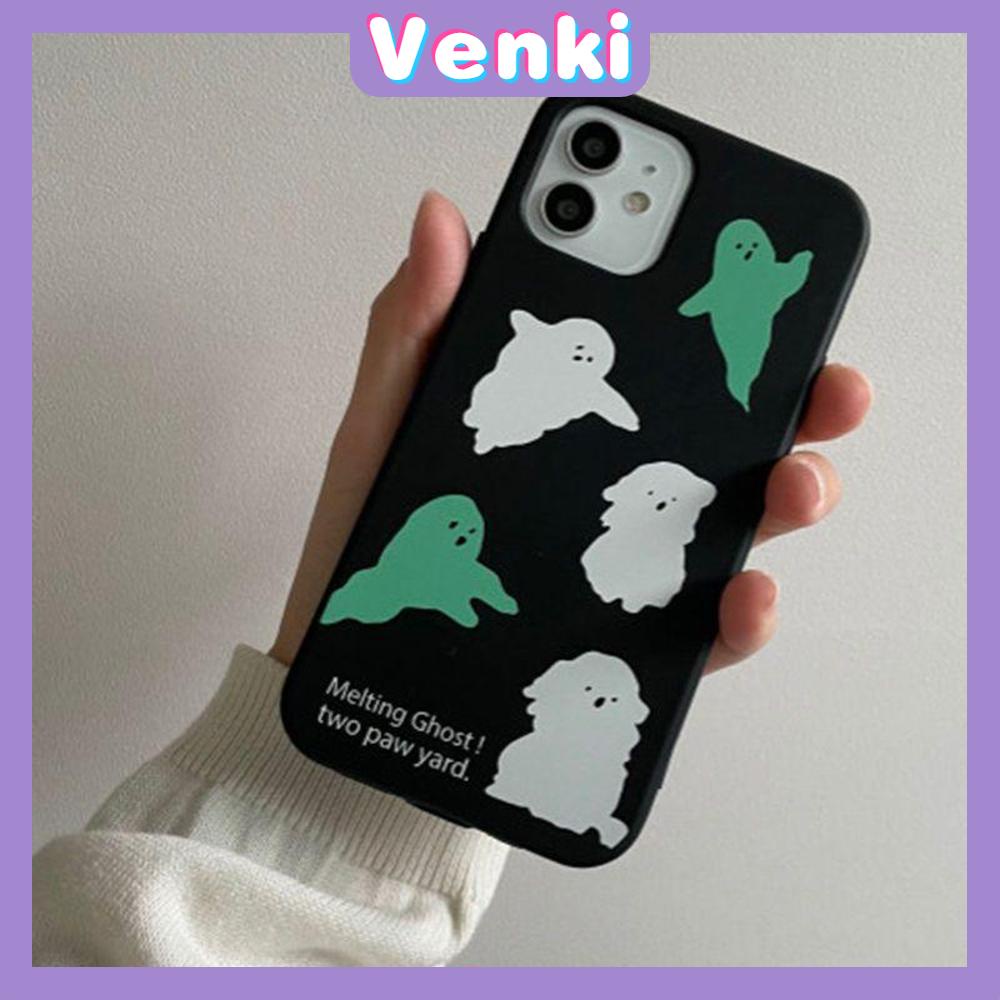 Case For iPhone 14 Pro Max Soft TPU Candy Case Cartoon Cute Ghosts Glossy Black Back Cover Camera Protection Shockproof For iPhone 13 12 11 Pro Max 7 8 Plus X XR