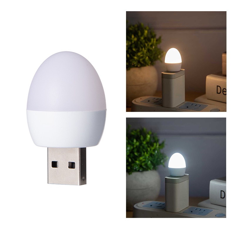 1pc USB Socket Warm White Night Light/Lampu Baca LED Mini Tenaga Handphone