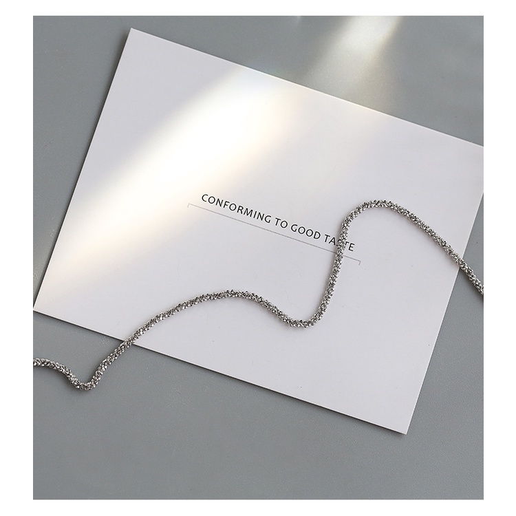 Kalung Desain Bintang Glitter Warna Silver Gaya Korea Untuk Wanita