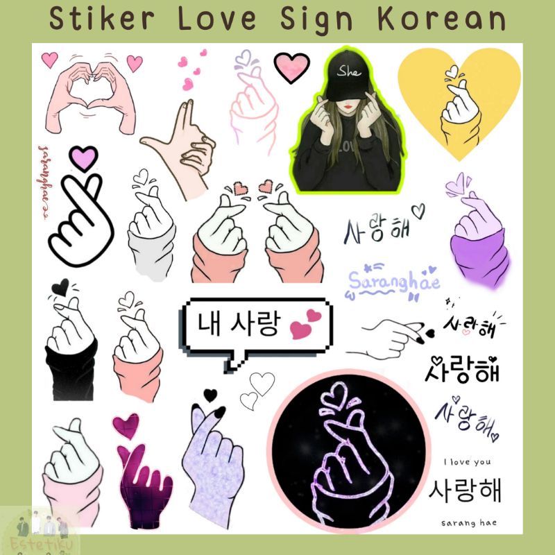 

stuker love sign korean style diy jurnal diary bujo