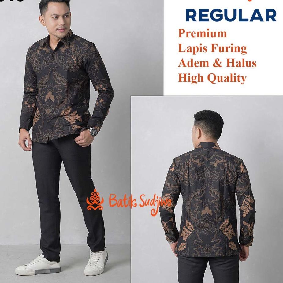 Menarik SUDJIWOBATIK Batik Pria Lengan Panjang 3