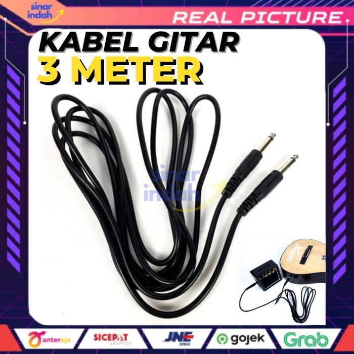 Kabel Gitar Akustik Elektrik 3 Meter Guitar Cable Cord Aux Listrik