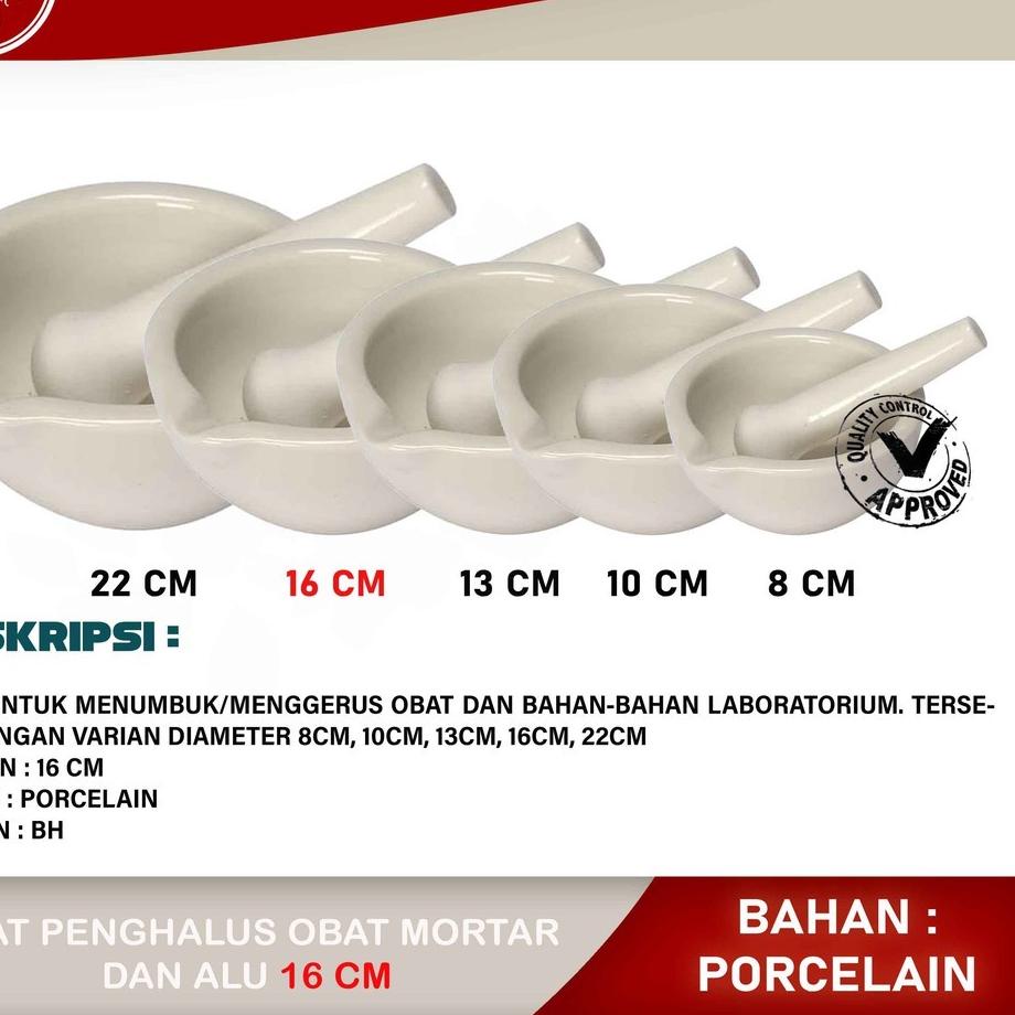 Terbaik MORTIR + STAMPER 16CM / LUMPANG ALU / MORTAR ALU / MORTIR / STAMPER / ALAT PENGHALUS OBAT 16