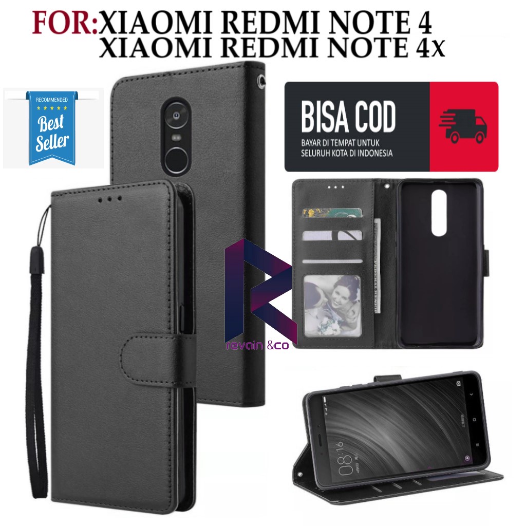 CASE XIAOMI REDMI NOTE 4 FLIP WALLET LEATHER KULIT PREMIUM SARUNG BUKA TUTUP KESING HP FLIP CASE XIAOMI REDMI NOTE 4/NOTE 4X