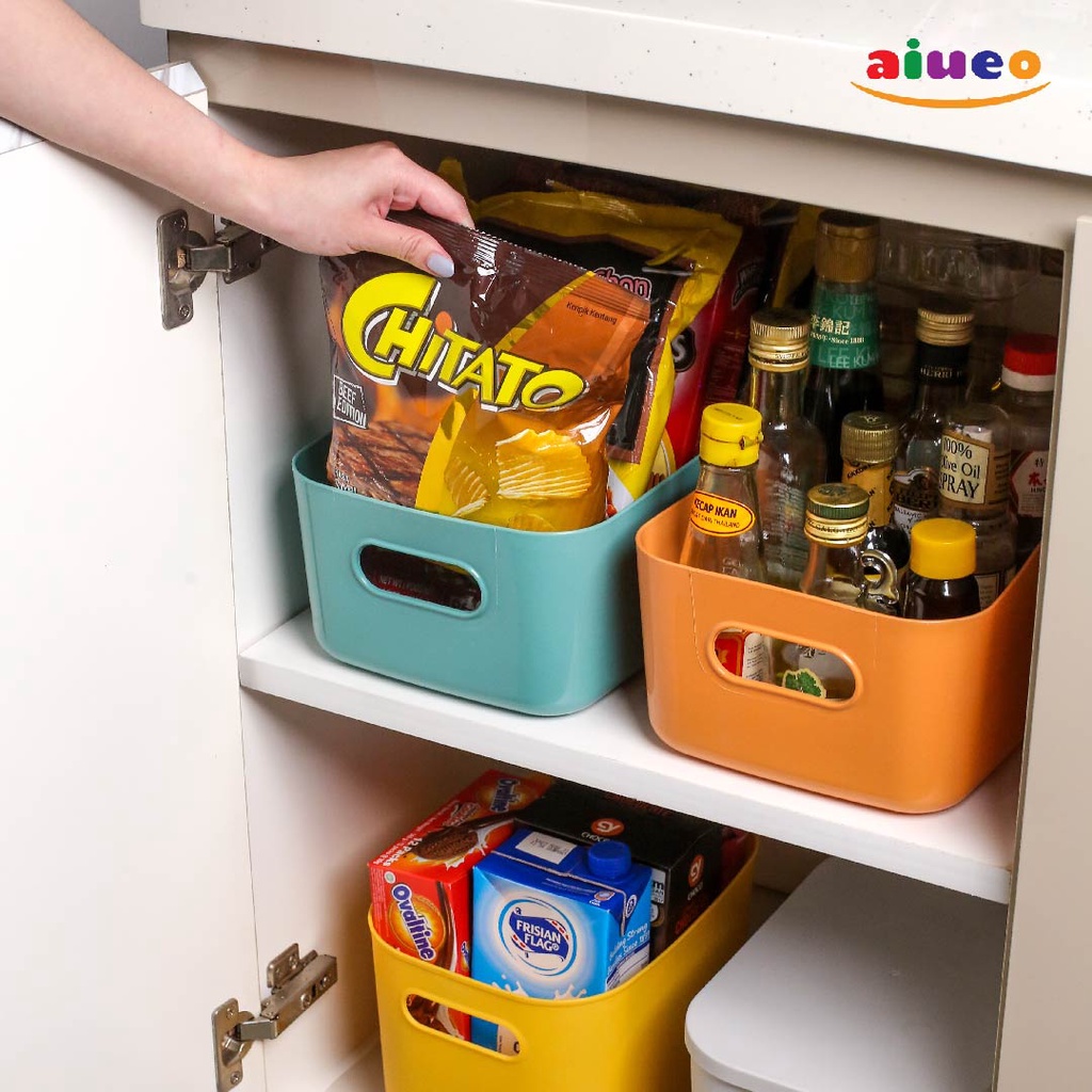 AIUEO | Storage Organizer Box Serbaguna Basket / Container Keranjang Penyimpanan | Tempat bumbu serbaguna