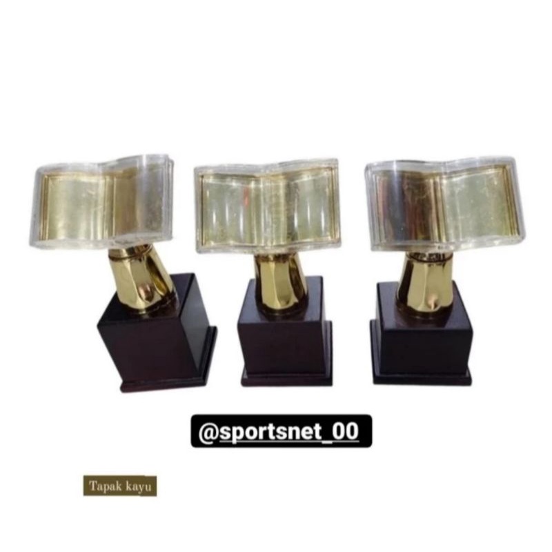 Piala Murah / Piala Model Al Quran / Trophy Model Buku Tapak Kayu harga per set