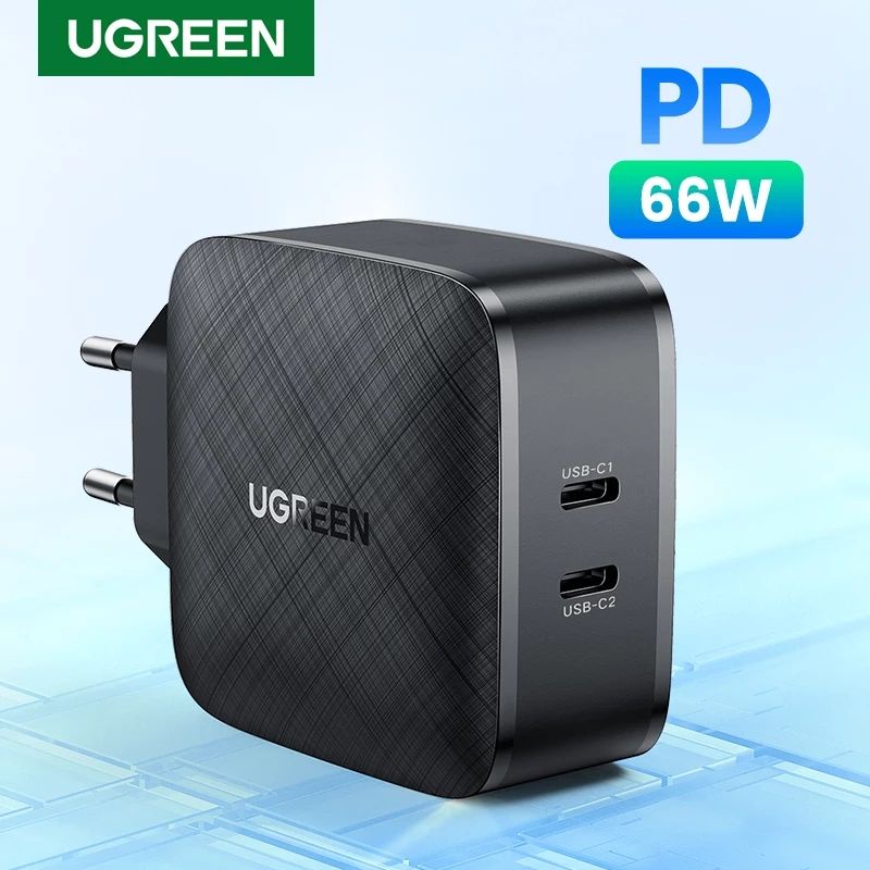 Ugreen 66W Charger 2 Port USB Type C PD QC 3.0 4.0 Fast Charging