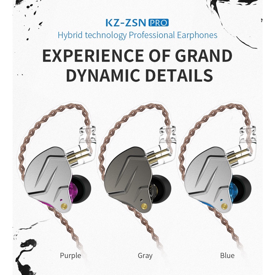 (+Mic) KZ ZSN Pro with Mic 1DD+1BA Hybrid Technology Earphone In-Ear Monitor / ZSN ZS3