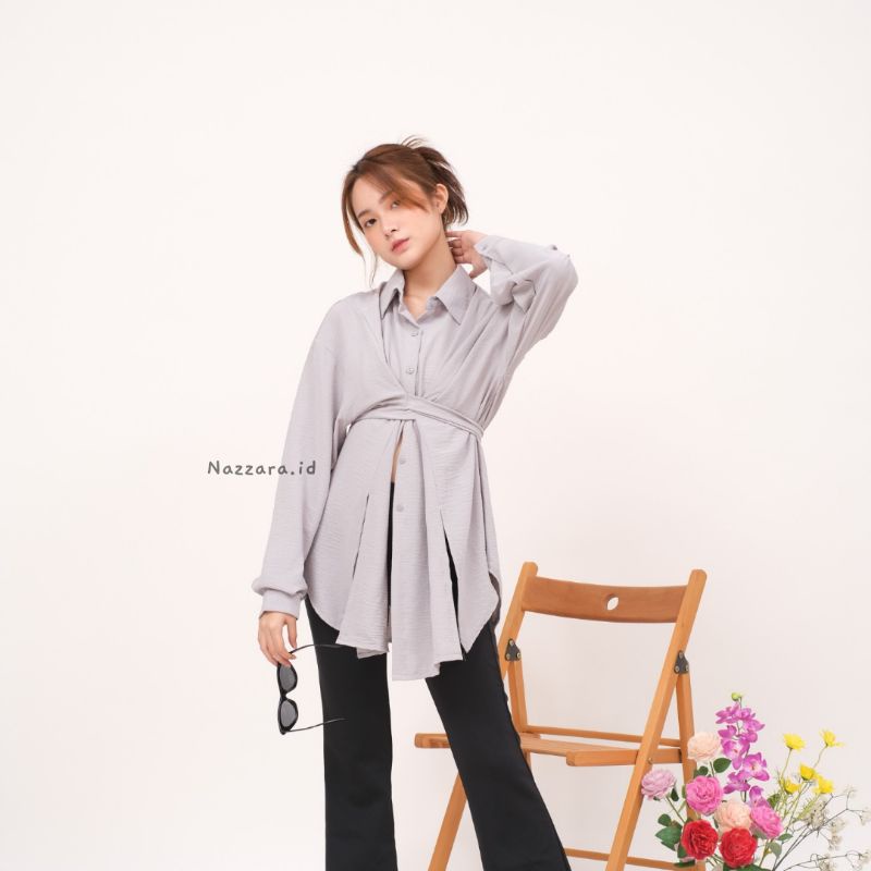 Lyora Oversize Shirt / Kemeja Wanita 4 style / by Nazzara.id