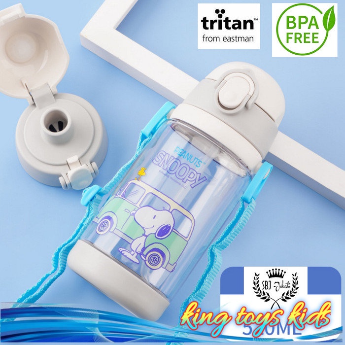 TERBARU / BOTOL MINUM ANAK TRITAN SNOOPY AVENGERS 100% BPA FREE DUAL CAP 520ML - SNOOPY
