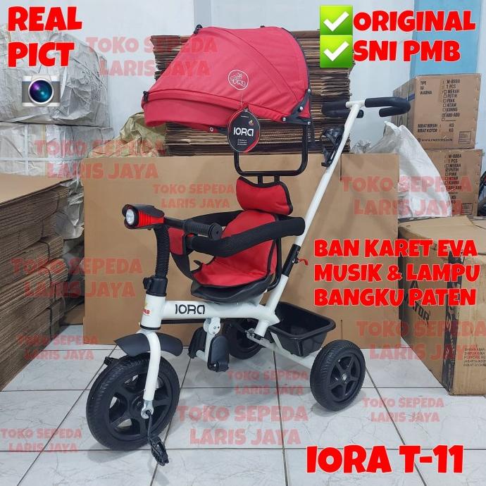Sepeda Roda Tiga Anak Pmb Iora T11 T-11 T 11 Sepeda Stroller Anak Iora #Original