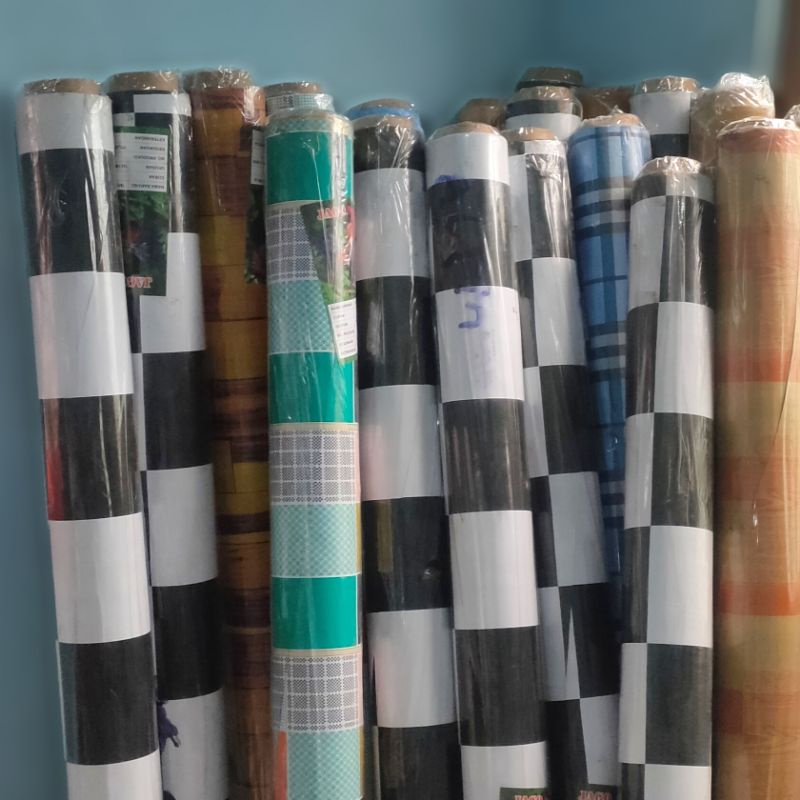 KARPET LANTAI PLASTIK VINYL / PERLAK LANTAI / PERLAK MEJA 1 ROLL PANJANG 15 METER LEBAR 1,2 METER