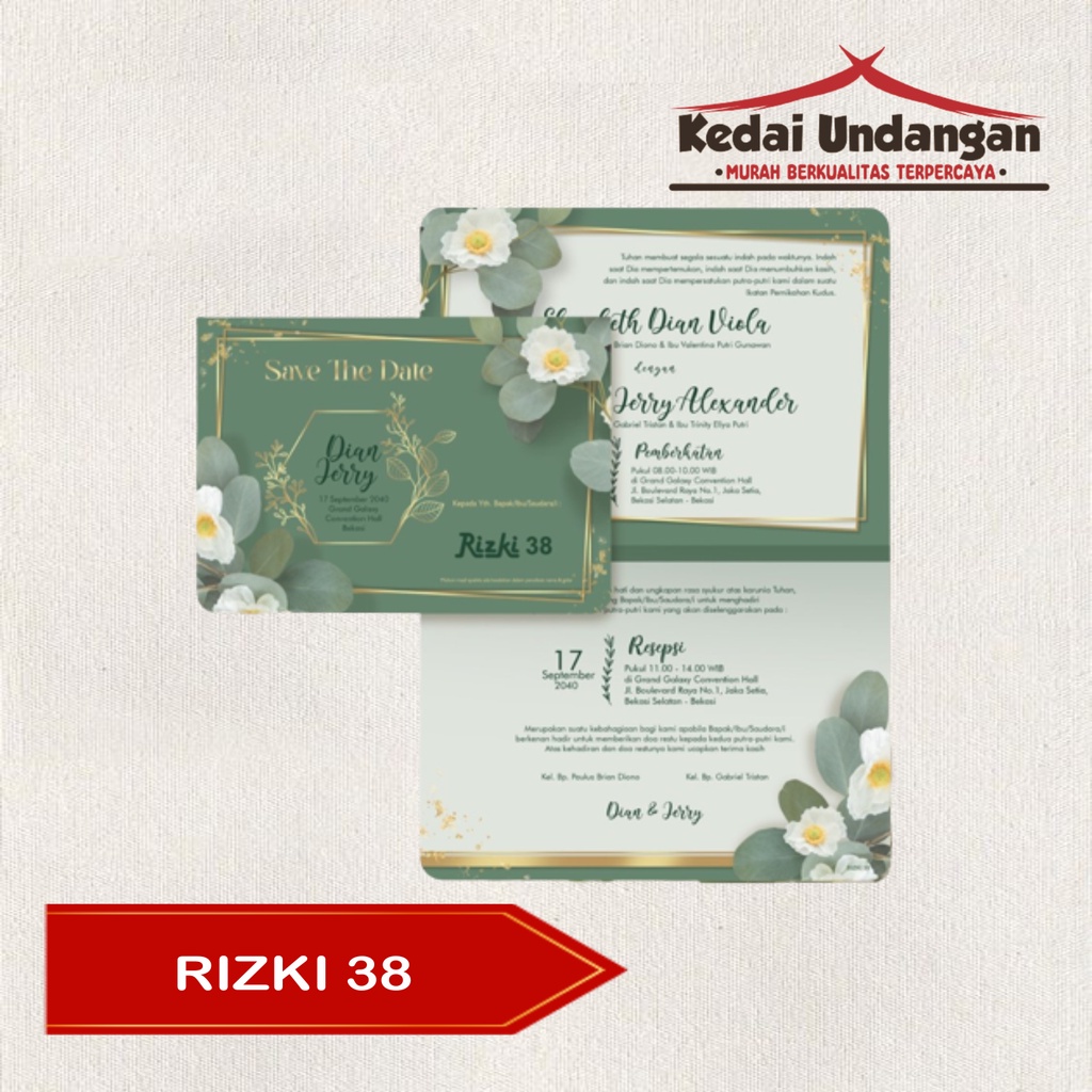 Kertas Blangko Undangan Pernikahan RIZKI 38 Harga Grosir FREE KATALOG