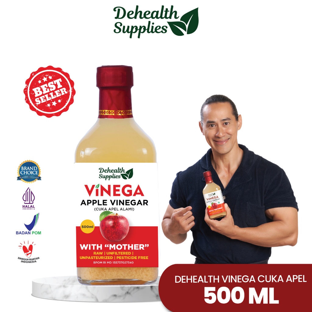 Dehealth Supplies VINEGA Apple Cider Vinegar (Cuka Apel Alami) 500 ml