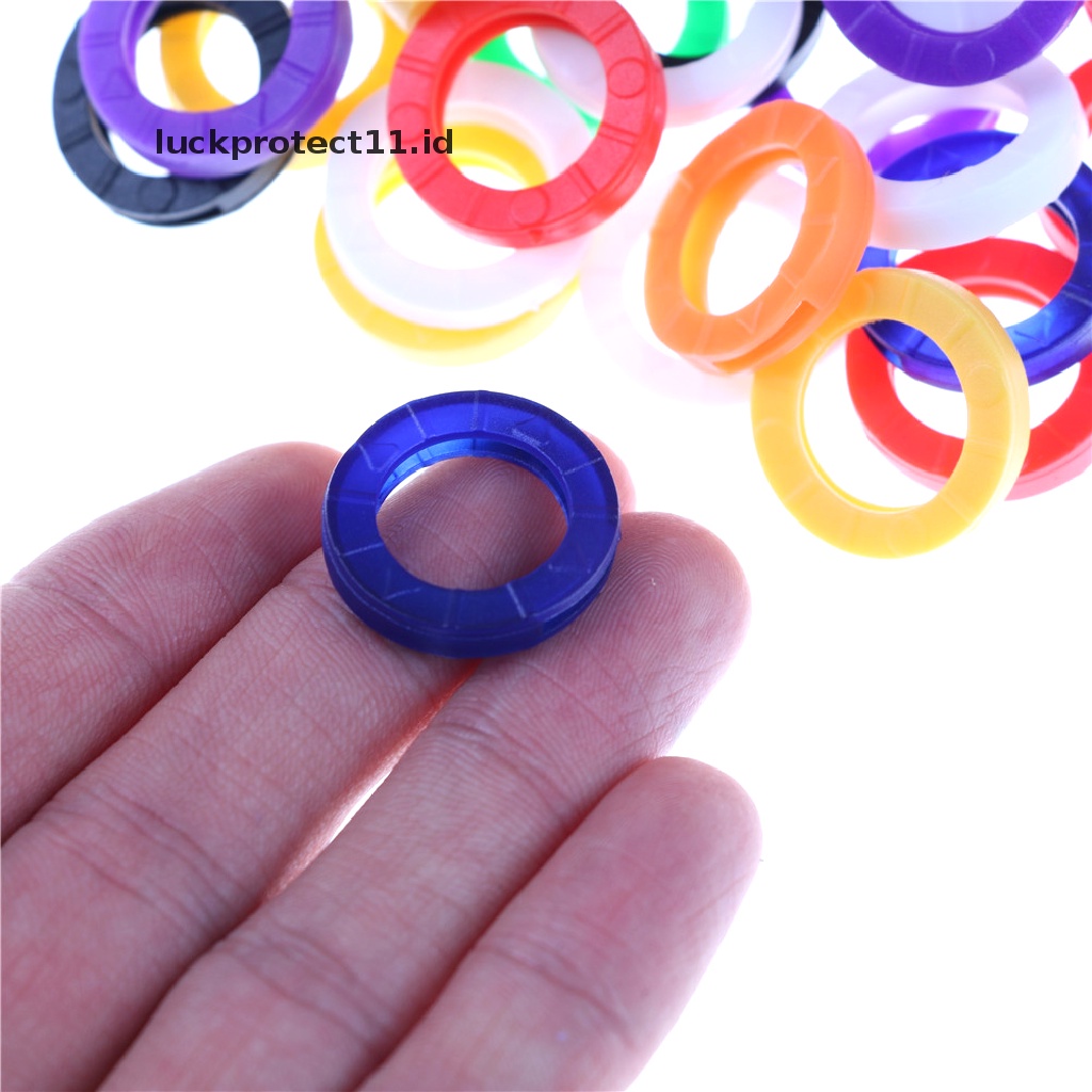 /Fashion Hot// Fashion// 10Pcs Candy Color Hollow Silicone Key Cap Covers Topper Gantungan Kunci Lingkaran Holder.