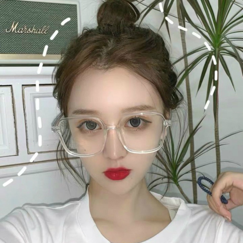 (YUZHU) Kacamata Bingkai Transparan Fashion Korea Baru Oversized Square Frame Anti Blue Light Eyeglasses