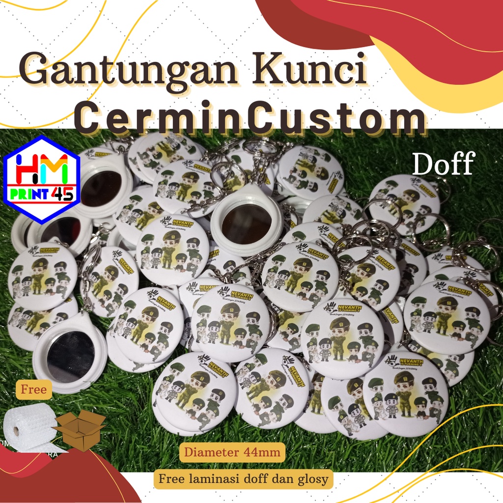 Gantungan Kunci Cermin 44mm Termurah