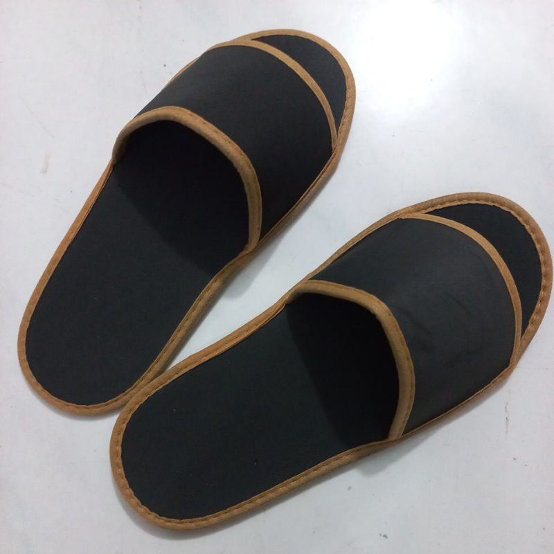 Slippers #sandal Hotel #Sandal lantai #sovenir sepon hitam list coklat