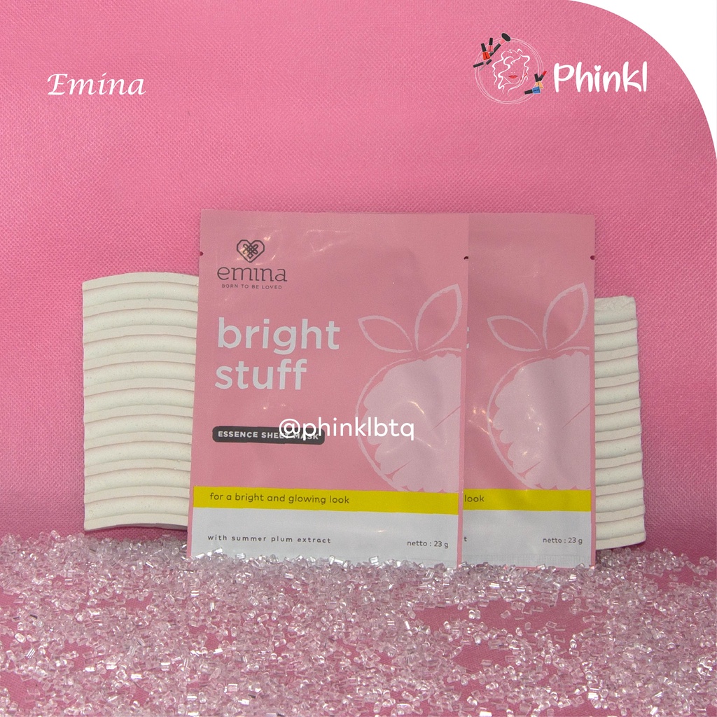 `ღ´ PHINKL `ღ´ ╰☆☆ 𝔢мιℕά ☆☆╮  Emina bright stuff face sheet mask pemutih wajah cocok untuk remaja