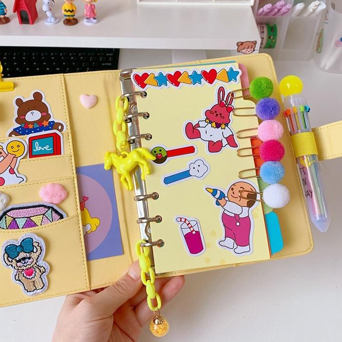 

ハ Buku Binder A6 Agenda Planner Bahan Kulit PU Warna Pastel Girl Big Sale